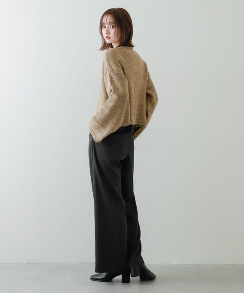 SENSE OF PLACE by URBAN RESEARCH（センスオブプレイスバイアーバンリサーチ）の「『別注』さらさ×SENSE OF PLACE　チョーカーニットカーディガン（ニット/セーター・レディース・ベージュ/パープル/モカ・ONE）」の8枚目の写真