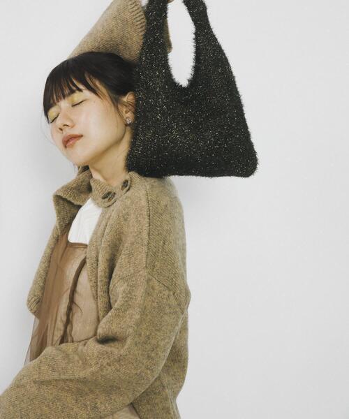 SENSE OF PLACE by URBAN RESEARCH（センスオブプレイスバイアーバンリサーチ）の「『別注』さらさ×SENSE OF PLACE　チョーカーニットカーディガン（ニット/セーター・レディース・ベージュ/パープル/モカ・ONE）」の13枚目の写真