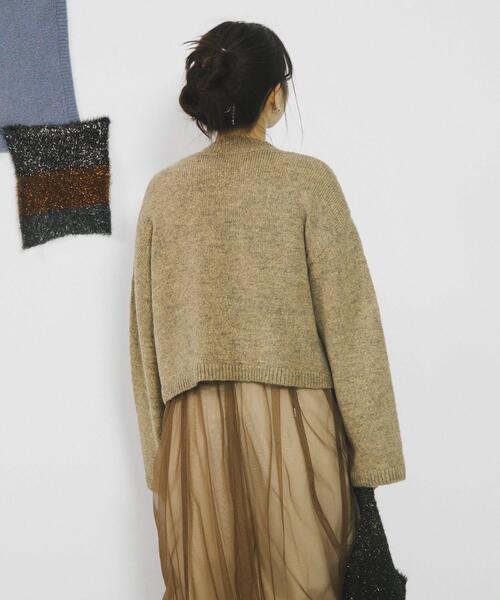 SENSE OF PLACE by URBAN RESEARCH（センスオブプレイスバイアーバンリサーチ）の「『別注』さらさ×SENSE OF PLACE　チョーカーニットカーディガン（ニット/セーター・レディース・ベージュ/パープル/モカ・ONE）」の16枚目の写真