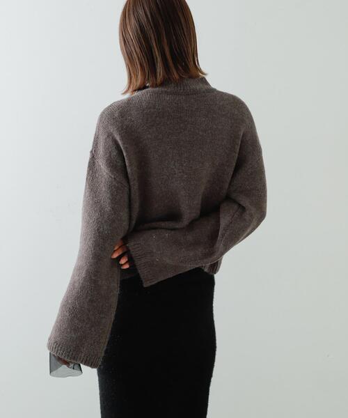 SENSE OF PLACE by URBAN RESEARCH（センスオブプレイスバイアーバンリサーチ）の「『別注』さらさ×SENSE OF PLACE　チョーカーニットカーディガン（ニット/セーター・レディース・ベージュ/パープル/モカ・ONE）」の22枚目の写真