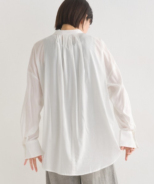 OMNES(オムネス)の「綿レーヨン後ろタックコクーンシャツ(シャツ/ブラウス・レディース・ピンク/ブラック/ホワイト・FREE)」の13枚目の写真