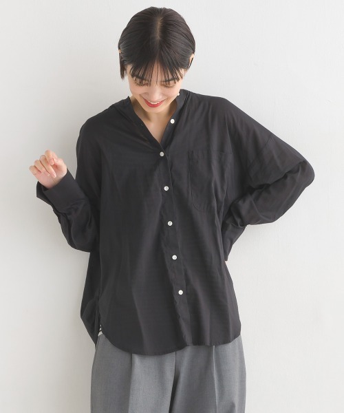OMNES(オムネス)の「綿レーヨン後ろタックコクーンシャツ(シャツ/ブラウス・レディース・ピンク/ブラック/ホワイト・FREE)」の14枚目の写真