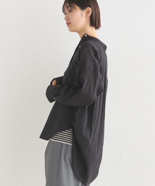 OMNES(オムネス)の「綿レーヨン後ろタックコクーンシャツ(シャツ/ブラウス・レディース・ピンク/ブラック/ホワイト・FREE)」の18枚目の写真