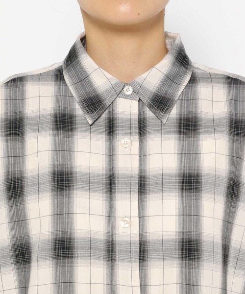 オンブレチェックシャツLS2 230817（シャツ/ブラウス