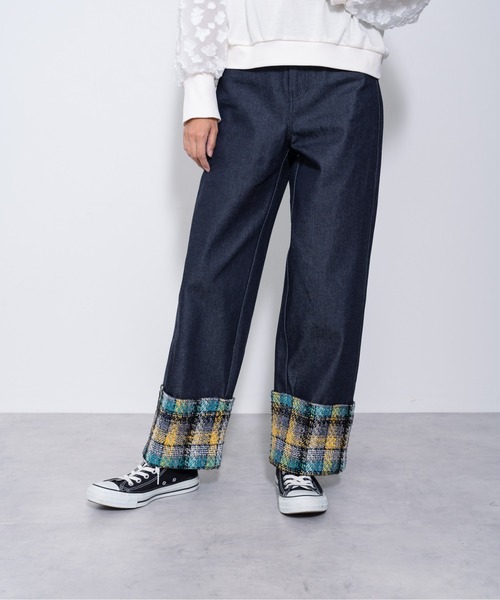 DOLLUPOOPS（ドールアップウップス）の「ヘムツィードデニムパンツ（デニムパンツ・レディース・ブラウン/グレー・38）」の18枚目の写真