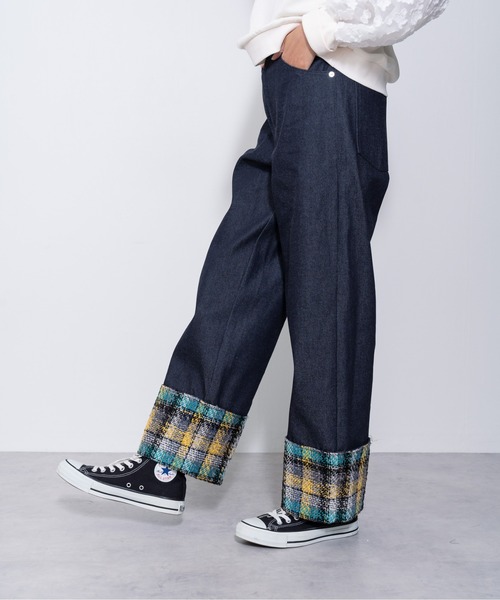 DOLLUPOOPS（ドールアップウップス）の「ヘムツィードデニムパンツ（デニムパンツ・レディース・ブラウン/グレー・38）」の19枚目の写真