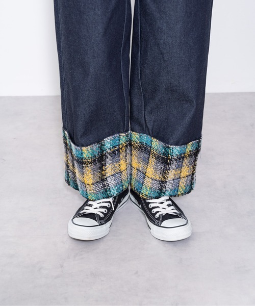 DOLLUPOOPS（ドールアップウップス）の「ヘムツィードデニムパンツ（デニムパンツ・レディース・ブラウン/グレー・38）」の21枚目の写真