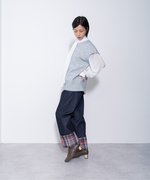 DOLLUPOOPS（ドールアップウップス）の「ヘムツィードデニムパンツ（デニムパンツ・レディース・ブラウン/グレー・38）」の11枚目の写真