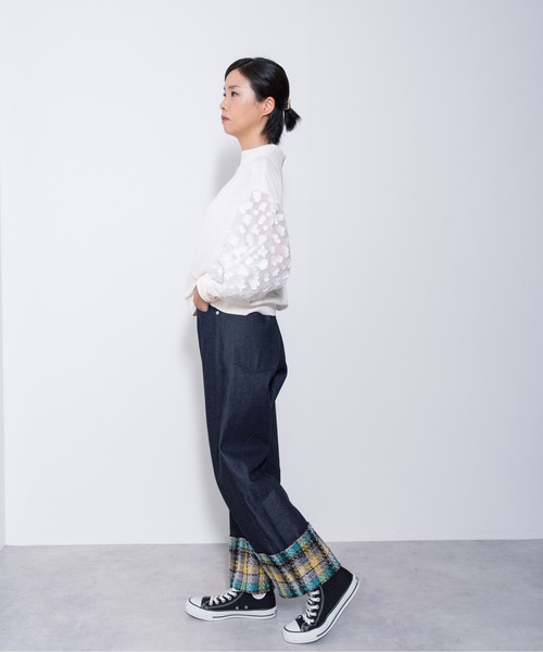 DOLLUPOOPS（ドールアップウップス）の「ヘムツィードデニムパンツ（デニムパンツ・レディース・ブラウン/グレー・38）」の8枚目の写真