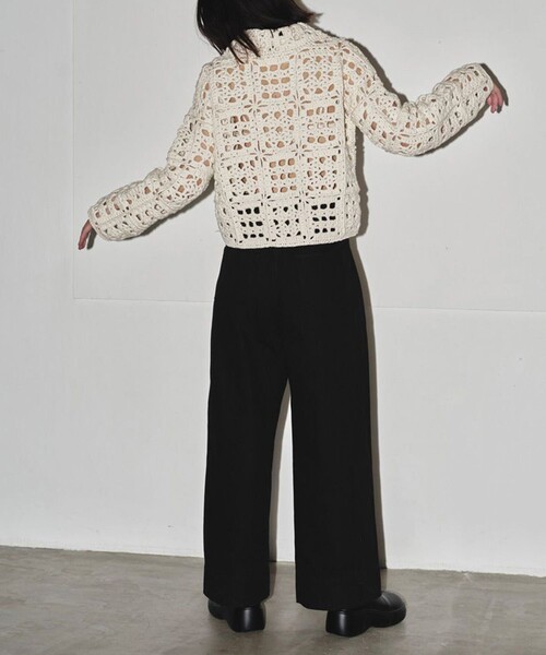 TODAYFUL クロシェニットシャツ ブラック TODAYFUL（トゥデイフル）の「【TODAYFUL/トゥデイフル】Crochet