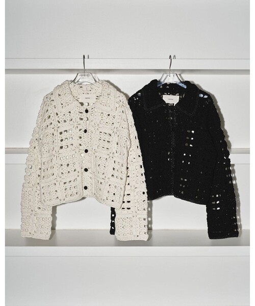 TODAYFUL クロシェニットシャツ ブラック TODAYFUL（トゥデイフル）の「【TODAYFUL/トゥデイフル】Crochet