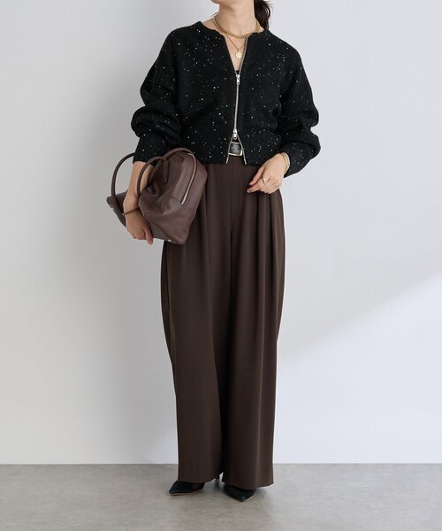 RIVE DROITE（リヴドロワ）の「【カーディガンとしても着れる】ショートZIPニット（ニット/セーター・レディース・アイボリー/グレー/ベージュ/ブラック・FREE）」の6枚目の写真