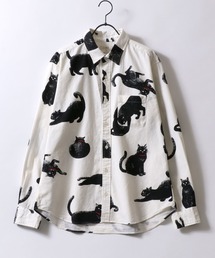 SITRY(�V�g���[)��MADE IN JAPAN Cat Total Pattern Shirt/���{�� �L ���� ���M�����[�J���[ �����V���c(�V���c/�u���E�X)