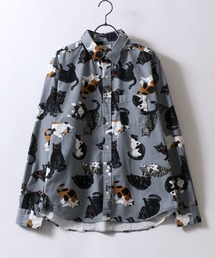SITRY（シトリー）の「MADE IN JAPAN Cat Total Pattern Shirt/日本製 猫 総柄 レギュラーカラー 長袖シャツ（シャツ/ブラウス・メンズ）」
