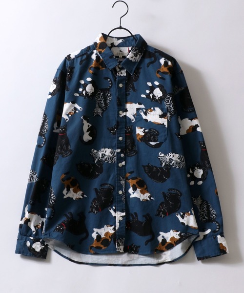 【新品未使用品】日本柄シャツ セール】2025AW新柄追加 MADE IN JAPAN Cat Total Pattern Shirt