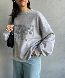 [Americana/アメリカーナ] AMERICANA STATE ロゴプリント ショート丈カットオフスウェット