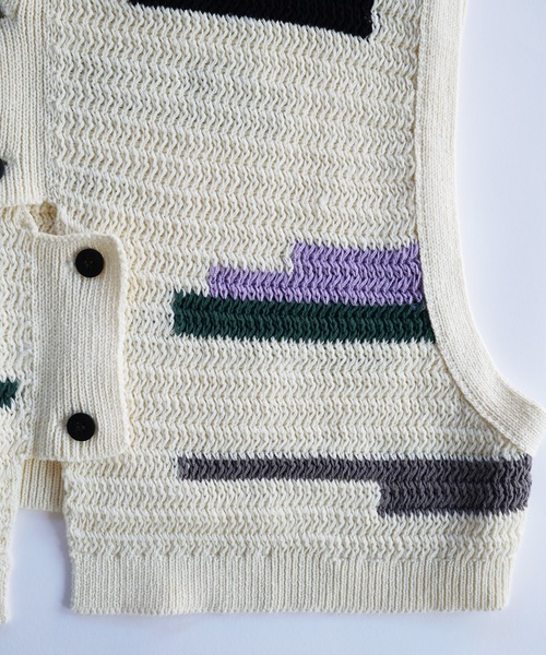 sneeuw（スニュウ）の「コンポジションカーディガン（カーディガン/ボレロ・レディース・アイボリー/ブラック・ONESIZE）」の10枚目の写真