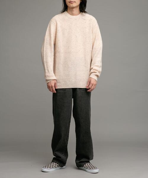 URBAN RESEARCH Sonny Label（アーバンリサーチサニーレーベル）の「ウォッシャブルウール混ニットプルオーバー（ニット/セーター・メンズ・アイボリー/ブラック/グレー/オレンジ/グリーン・MEDIUM/LARGE/X-LARGE）」の7枚目の写真