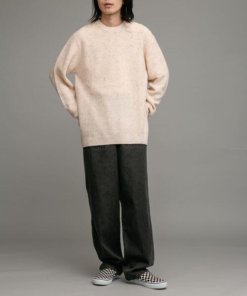 URBAN RESEARCH Sonny Label（アーバンリサーチサニーレーベル）の「ウォッシャブルウール混ニットプルオーバー（ニット/セーター・メンズ・アイボリー/ブラック/グレー/オレンジ/グリーン・MEDIUM/LARGE/X-LARGE）」の8枚目の写真