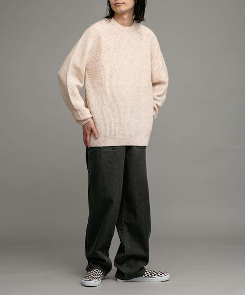 URBAN RESEARCH Sonny Label（アーバンリサーチサニーレーベル）の「ウォッシャブルウール混ニットプルオーバー（ニット/セーター・メンズ・アイボリー/ブラック/グレー/オレンジ/グリーン・MEDIUM/LARGE/X-LARGE）」の9枚目の写真