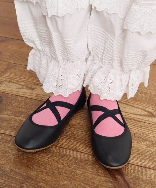 ANNIEL 革 クロスバレエシューズ（バレエシューズ）｜Dot＆Stripes