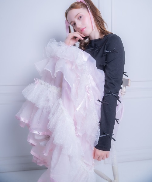 Lolime by mellfy memory(ロリミー バイ メルフィーメモリー)の「fluffy lace スカート(スカート・レディース・ホワイト/ピンク・M/LL)」の13枚目の写真