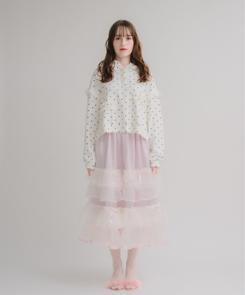 Lolime by mellfy memory(ロリミー バイ メルフィーメモリー)の「fluffy lace スカート(スカート・レディース・ホワイト/ピンク・M/LL)」の15枚目の写真