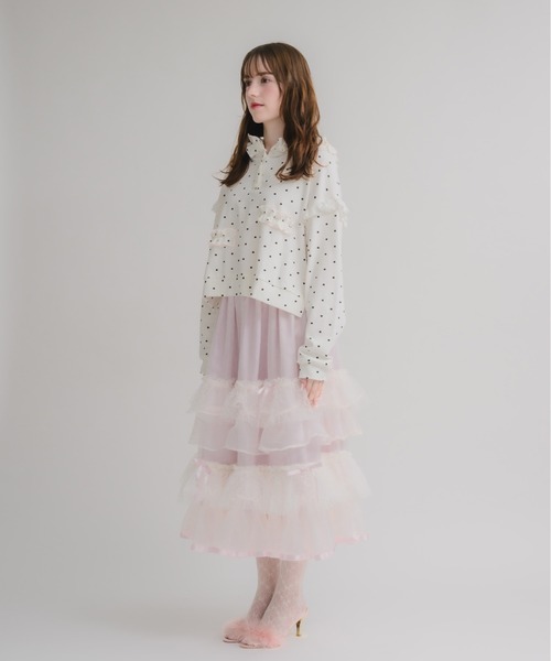 Lolime by mellfy memory(ロリミー バイ メルフィーメモリー)の「fluffy lace スカート(スカート・レディース・ホワイト/ピンク・M/LL)」の16枚目の写真