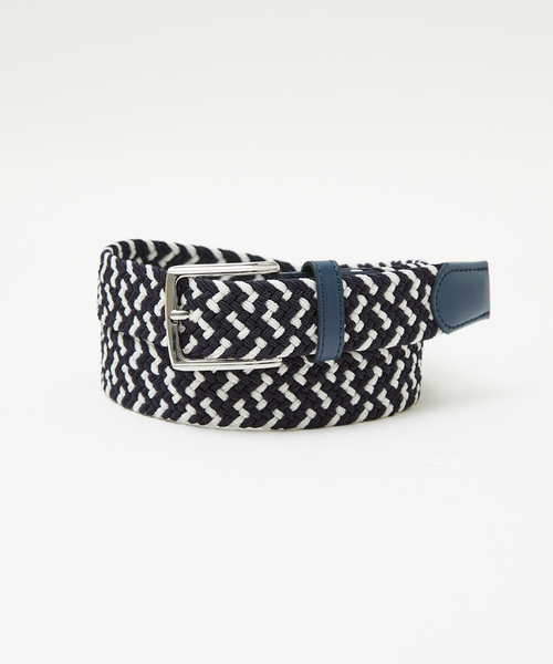 ABAHOUSE GRAY（アバハウスグレイ）の「【ストレッチ】ゴムメッシュ ベルト（ベルト・メンズ・ブルー/ホワイト/ベージュ/ネイビー/ブラック/グレー・フリー）」の2枚目の写真