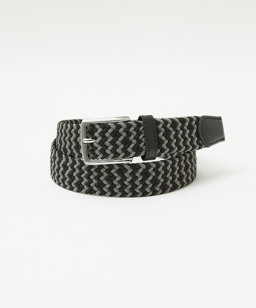 ABAHOUSE GRAY（アバハウスグレイ）の「【ストレッチ】ゴムメッシュ ベルト（ベルト・メンズ・ブルー/ホワイト/ベージュ/ネイビー/ブラック/グレー・フリー）」の3枚目の写真