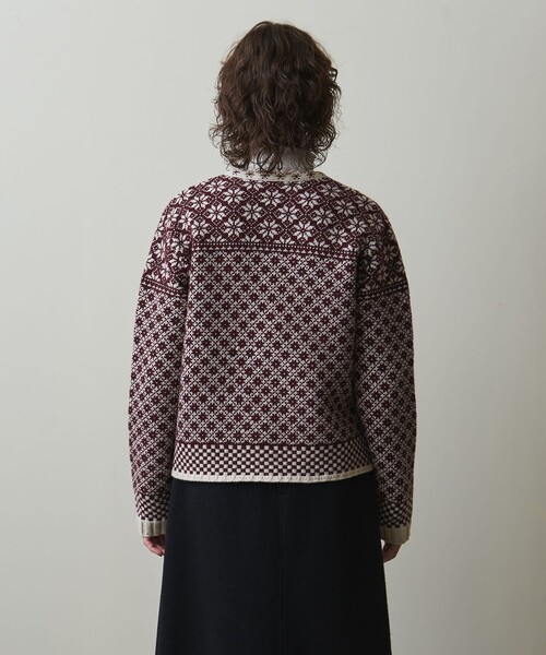 Steven Alan(スティーブンアラン)の「<Steven Alan>ウール ナイロン ミックス ジャカード カーディガン(カーディガン/ボレロ・レディース・ネイビー/ワインレッド・FREE)」の11枚目の写真