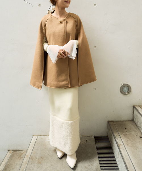 EMMA ROUGE VIF(エマルージュヴィフ)の「【一部店舗限定】リブボートネックヘムフェザーワンピ(ワンピース・レディース・ブラック/アイボリー・36/38)」の22枚目の写真