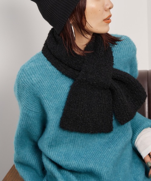 Auntie Rosa Holiday（アンティローザホリデー）の「ブークレショートマフラー（マフラー・レディース・ブラウン/グレー/ブラック・FREE）」の7枚目の写真