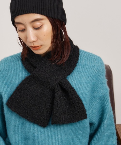 Auntie Rosa Holiday（アンティローザホリデー）の「ブークレショートマフラー（マフラー・レディース・ブラウン/グレー/ブラック・FREE）」の8枚目の写真