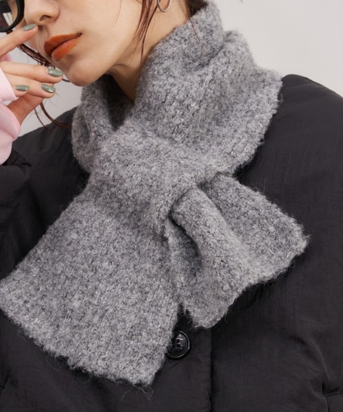 Auntie Rosa Holiday（アンティローザホリデー）の「ブークレショートマフラー（マフラー・レディース・ブラウン/グレー/ブラック・FREE）」の6枚目の写真