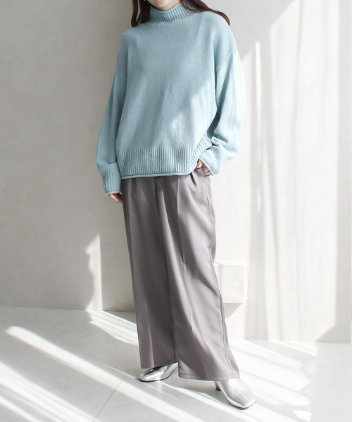 Social GIRL（ソーシャルガール）の「ハイネックロール ウォッシャブルニット プルオーバー（ニット/セーター・レディース・グリーン/ピンク/ブラック/ブルー/グレー・FREE）」の14枚目の写真