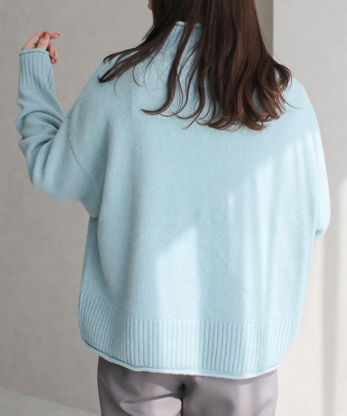 Social GIRL（ソーシャルガール）の「ハイネックロール ウォッシャブルニット プルオーバー（ニット/セーター・レディース・グリーン/ピンク/ブラック/ブルー/グレー・FREE）」の18枚目の写真