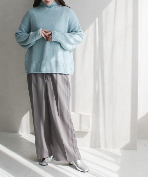 Social GIRL（ソーシャルガール）の「ハイネックロール ウォッシャブルニット プルオーバー（ニット/セーター・レディース・グリーン/ピンク/ブラック/ブルー/グレー・FREE）」の20枚目の写真