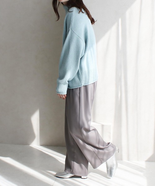 Social GIRL（ソーシャルガール）の「ハイネックロール ウォッシャブルニット プルオーバー（ニット/セーター・レディース・グリーン/ピンク/ブラック/ブルー/グレー・FREE）」の21枚目の写真