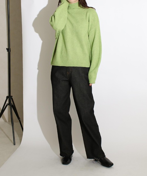 Social GIRL（ソーシャルガール）の「ハイネックロール ウォッシャブルニット プルオーバー（ニット/セーター・レディース・グリーン/ピンク/ブラック/ブルー/グレー・FREE）」の10枚目の写真