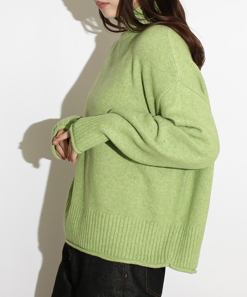 Social GIRL（ソーシャルガール）の「ハイネックロール ウォッシャブルニット プルオーバー（ニット/セーター・レディース・グリーン/ピンク/ブラック/ブルー/グレー・FREE）」の11枚目の写真