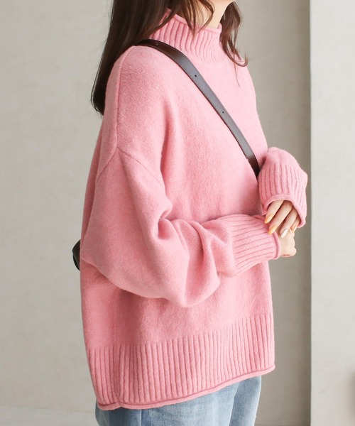 ハイネックロール ウォッシャブルニット プルオーバー（ニット