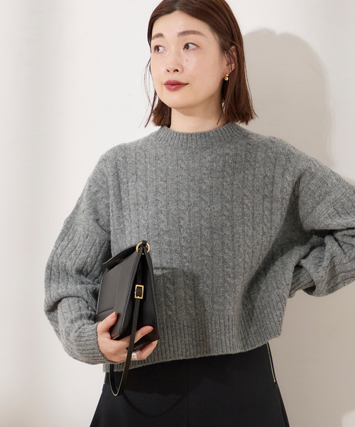 エンドレスサマー　グレーニット　Lサイズ　美品 セール】ケーブルショートプルオーバー（ニット/セーター）｜journal
