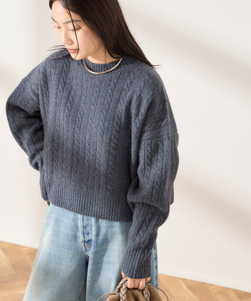 journal standard L'essage(ジャーナルスタンダードレサージュ)の「ケーブルショートプルオーバー(ニット/セーター・レディース・グレー/ブルー系その他/パープル・FREE)」の22枚目の写真