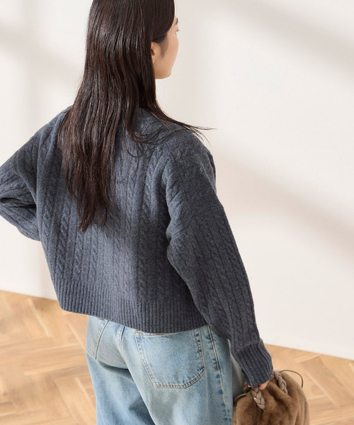 journal standard L'essage(ジャーナルスタンダードレサージュ)の「ケーブルショートプルオーバー(ニット/セーター・レディース・グレー/ブルー系その他/パープル・FREE)」の21枚目の写真