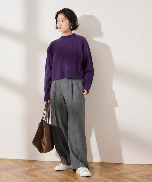journal standard L'essage(ジャーナルスタンダードレサージュ)の「ケーブルショートプルオーバー(ニット/セーター・レディース・グレー/ブルー系その他/パープル・FREE)」の20枚目の写真