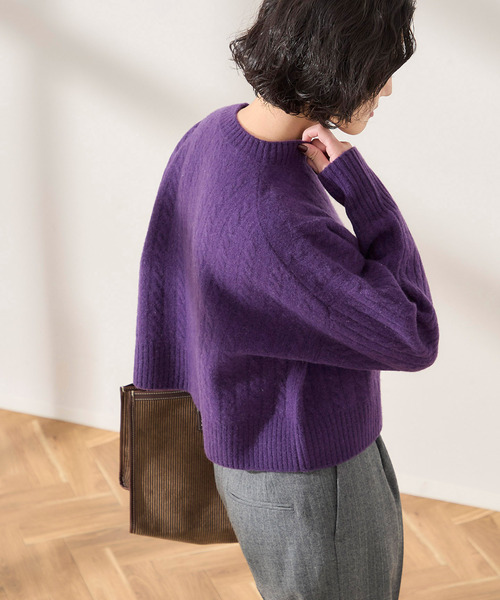 journal standard L'essage(ジャーナルスタンダードレサージュ)の「ケーブルショートプルオーバー(ニット/セーター・レディース・グレー/ブルー系その他/パープル・FREE)」の17枚目の写真