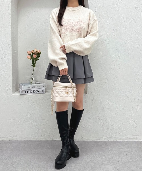 apres jour(アプレジュール)の「ジャガードパールニット【ZOZOTOWN限定アイテム】(ニット/セーター・レディース・ブラック/ベビーピンク/ホワイト/ライトグレー・フリー/X-LARGE)」の10枚目の写真