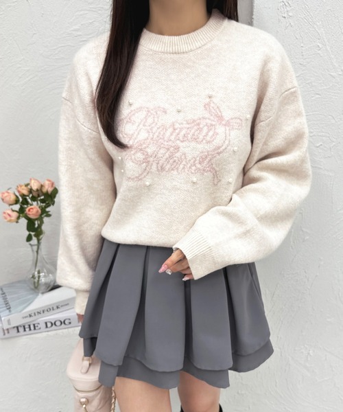 apres jour(アプレジュール)の「ジャガードパールニット【ZOZOTOWN限定アイテム】(ニット/セーター・レディース・ブラック/ベビーピンク/ホワイト/ライトグレー・フリー/X-LARGE)」の8枚目の写真