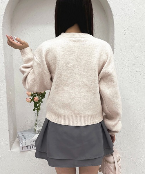 apres jour(アプレジュール)の「ジャガードパールニット【ZOZOTOWN限定アイテム】(ニット/セーター・レディース・ブラック/ベビーピンク/ホワイト/ライトグレー・フリー/X-LARGE)」の9枚目の写真